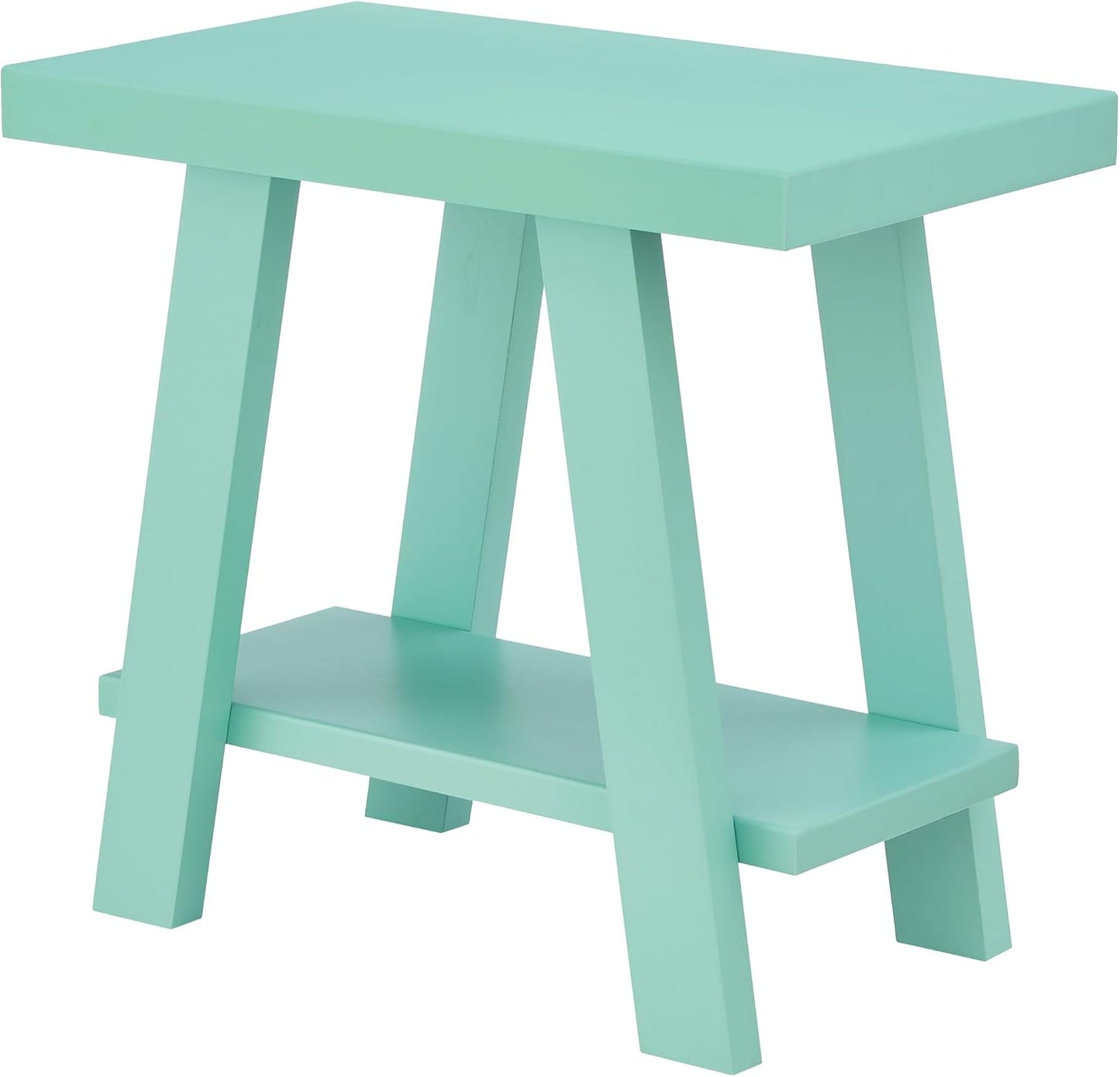 Modern Wood Side Table with Storage Shelf