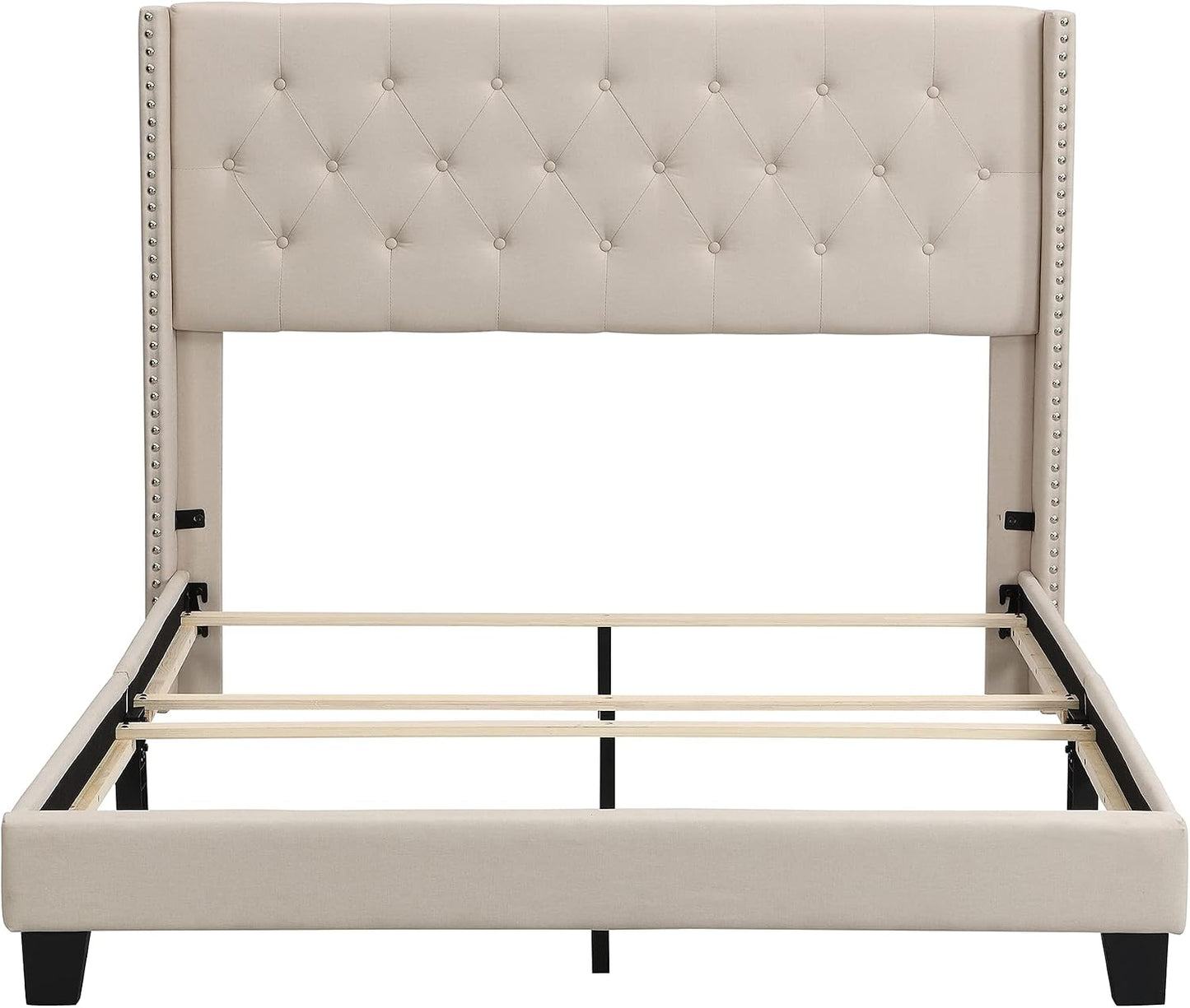 Cozy Upholstered Platform Bed with Soft Headboard