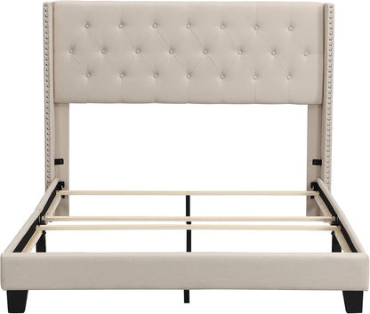 Cozy Upholstered Platform Bed with Soft Headboard