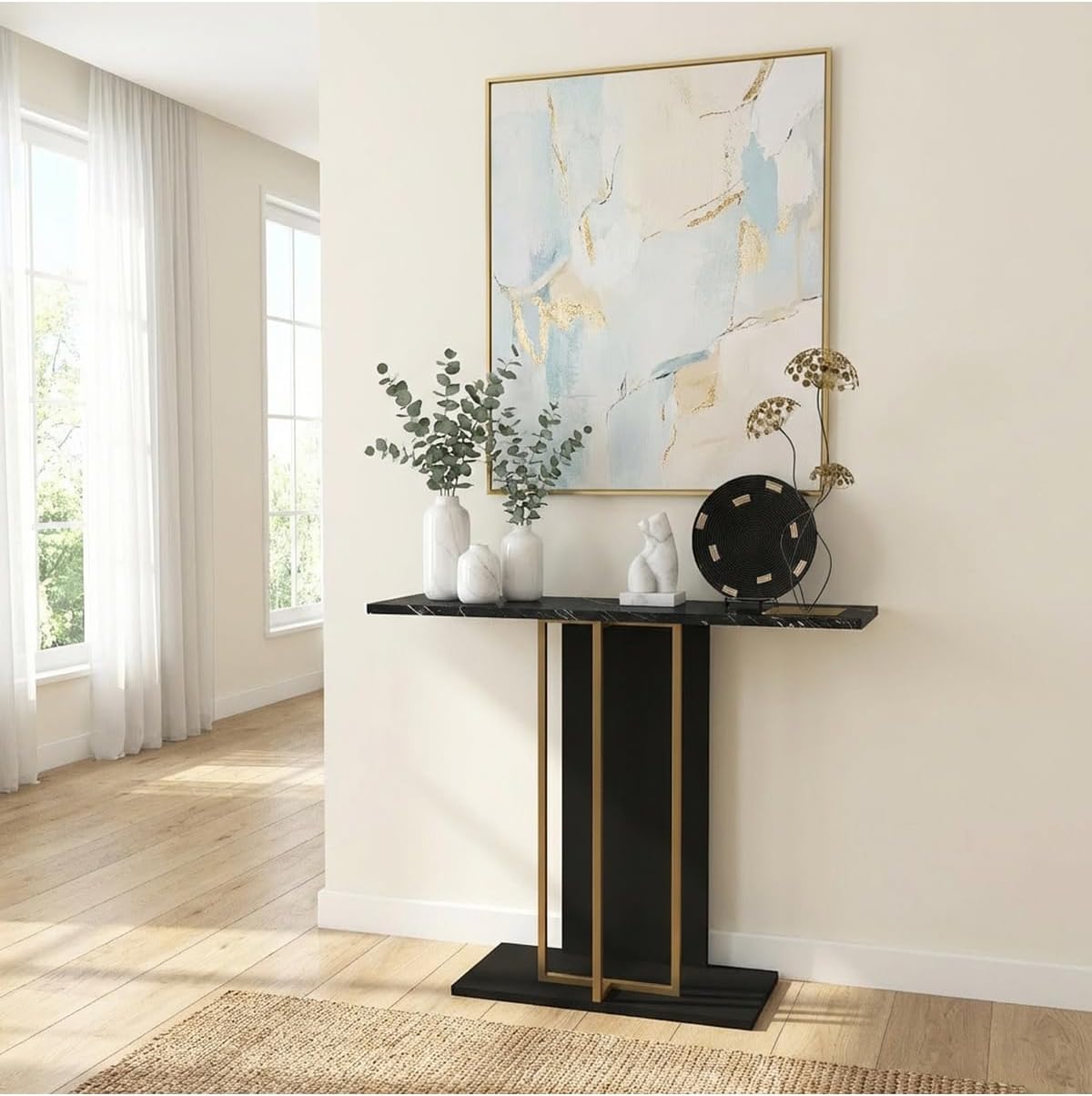 Modern Entryway Console Table with Storage