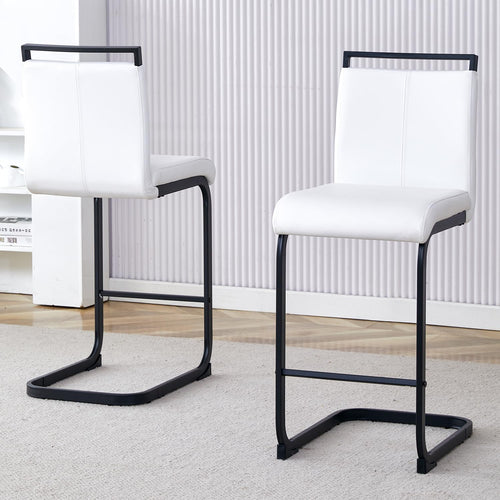 Modern Leather Counter Stool with Comfortable Backrest