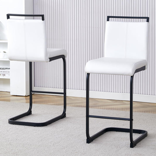 Modern Leather Counter Stool with Comfortable Backrest