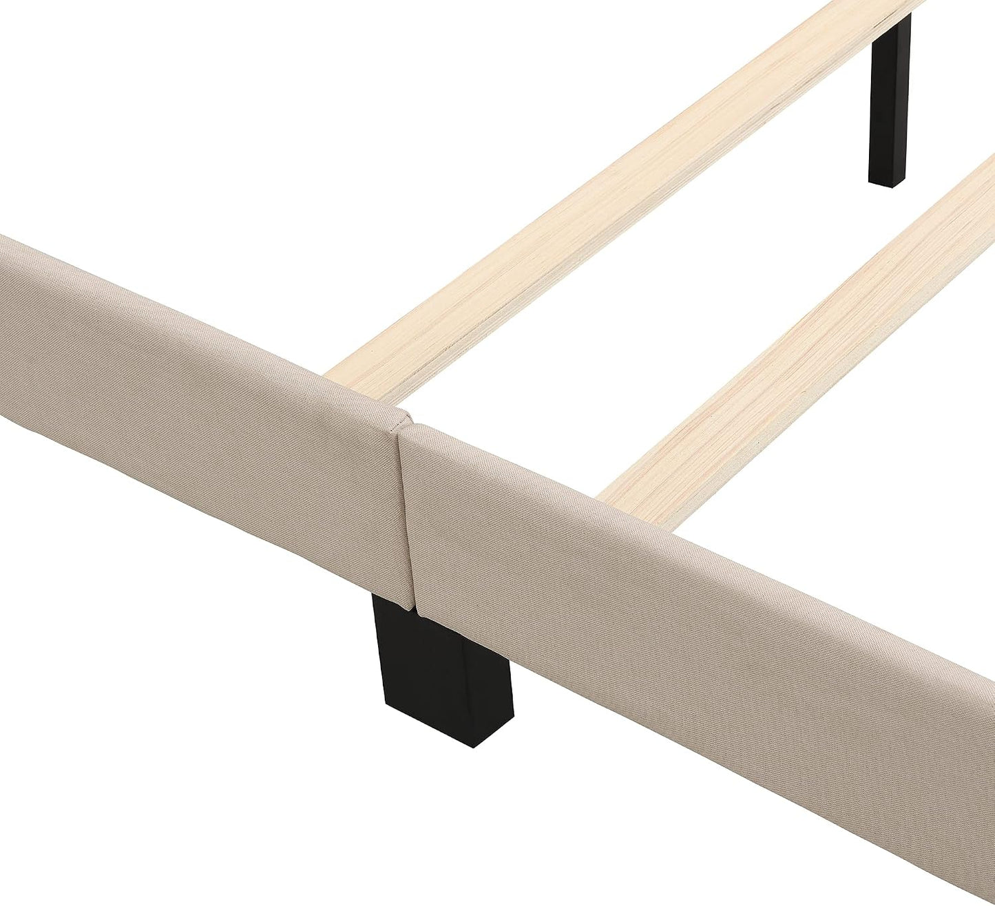 Cozy Upholstered Platform Bed with Soft Headboard