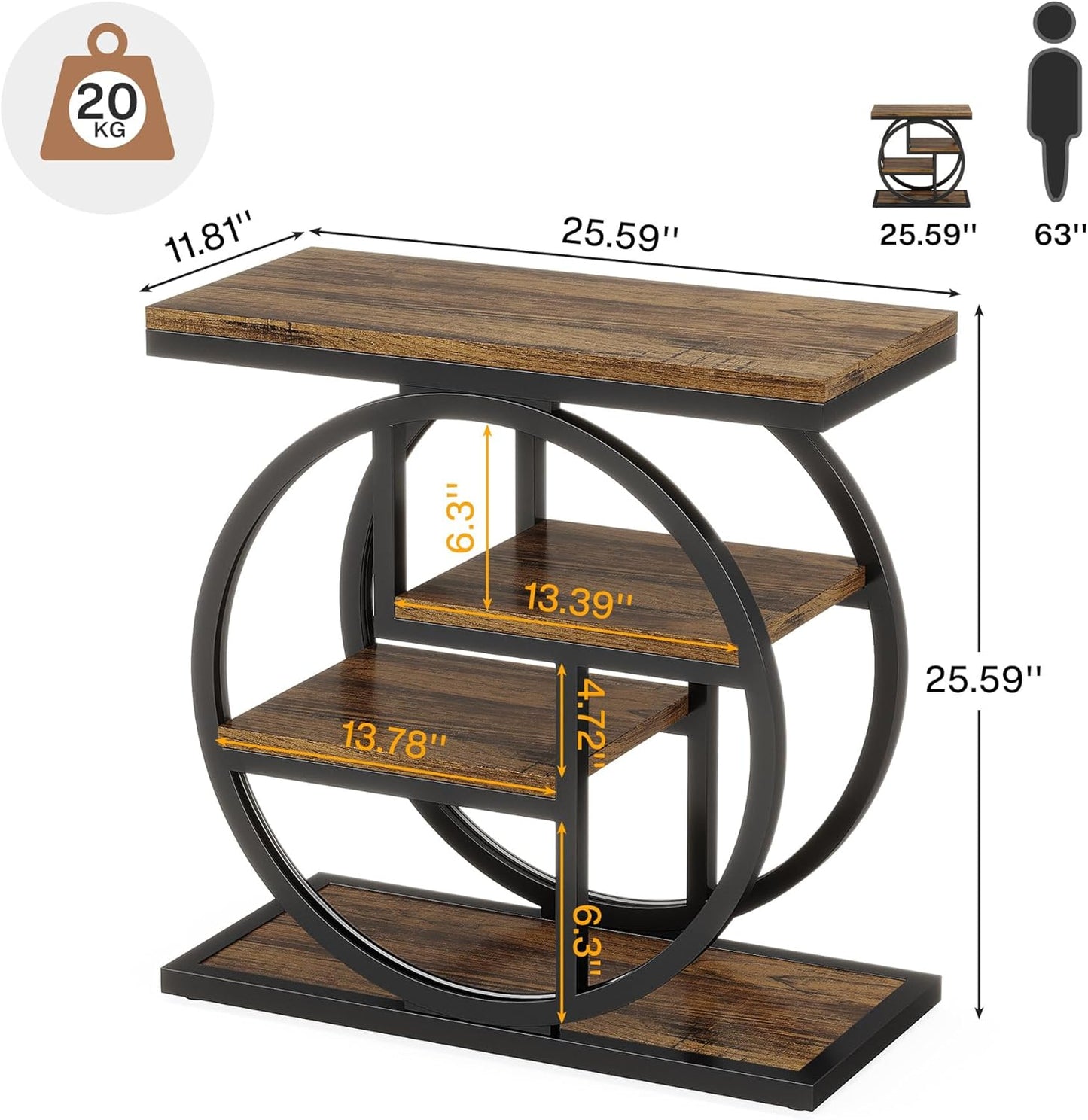 Modern Geometric Display Shelf with Open Storage