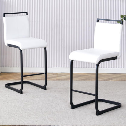 Modern Leather Counter Stool with Comfortable Backrest