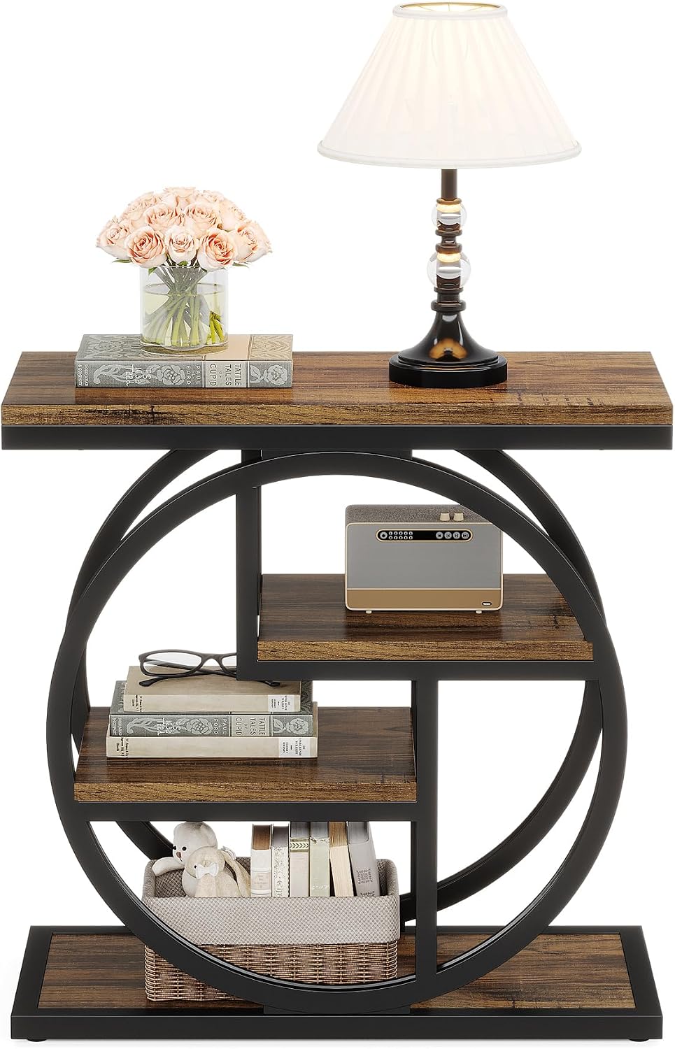 Modern Geometric Display Shelf with Open Storage