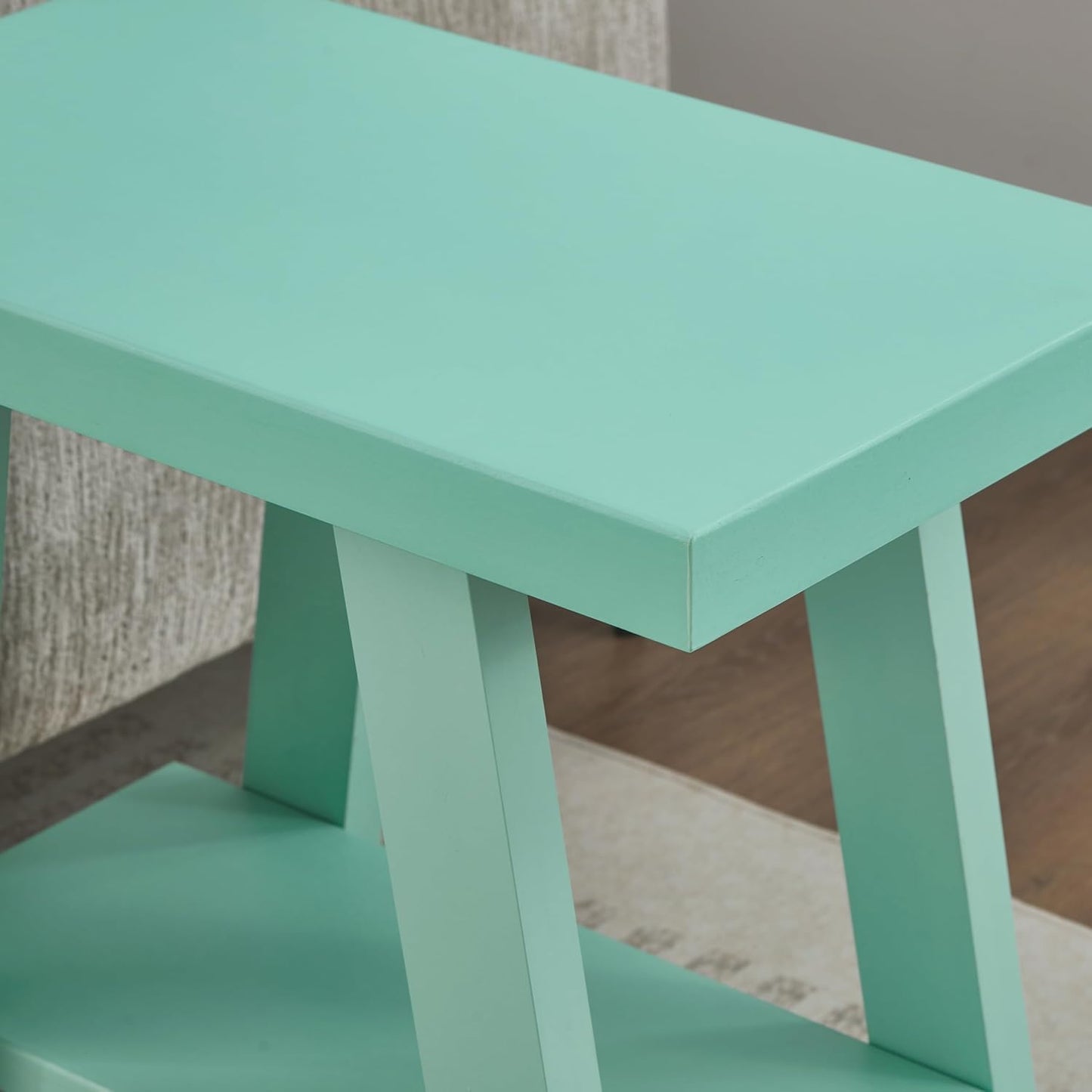 Modern Wood Side Table with Storage Shelf