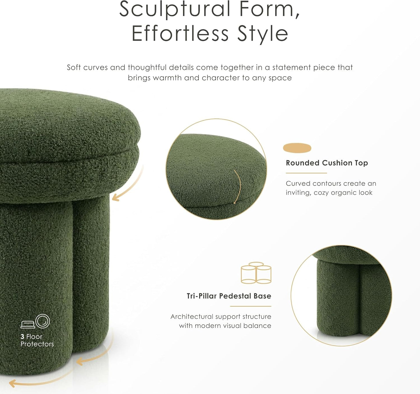 Modern Mushroom Accent Chair with Plush Upholstery