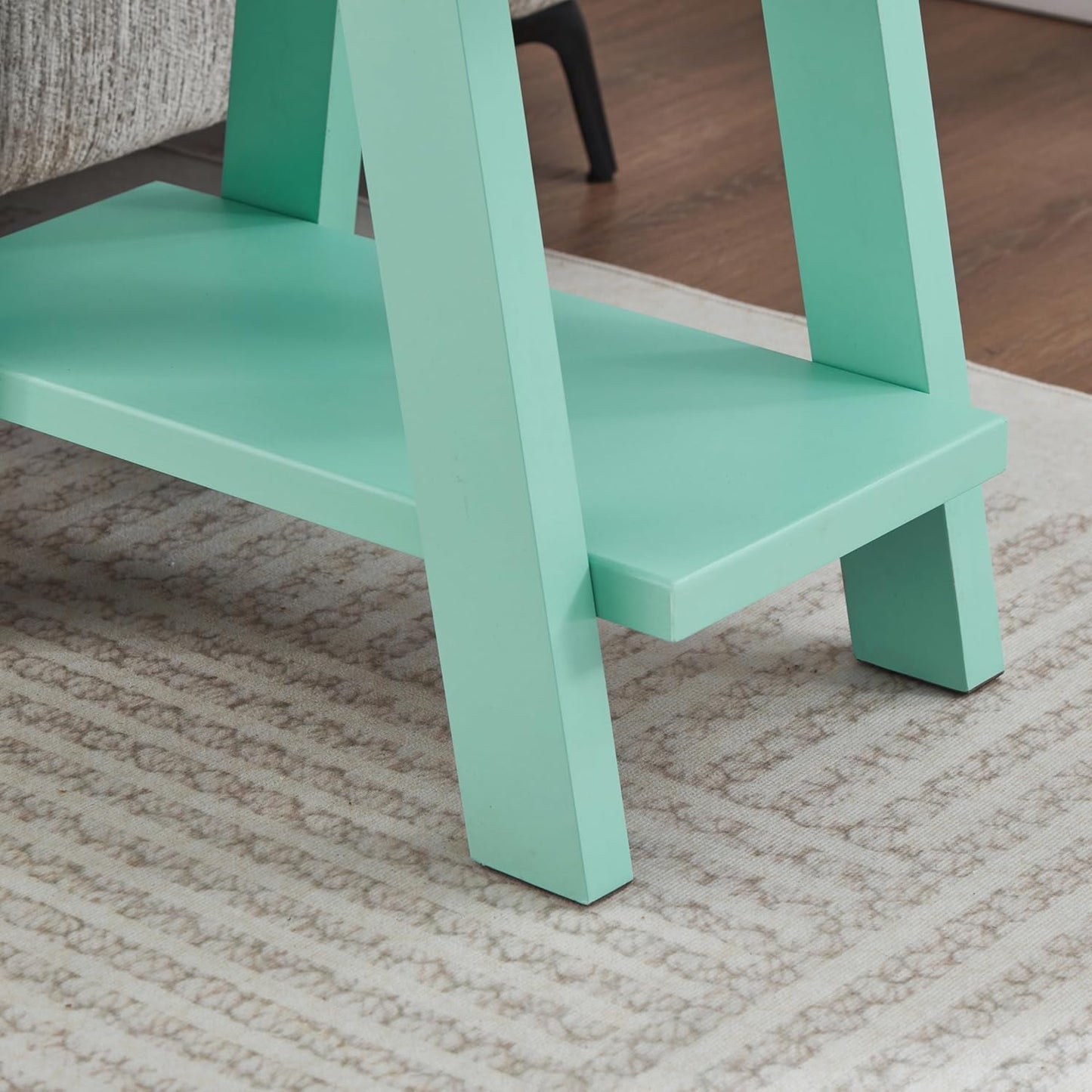 Modern Wood Side Table with Storage Shelf