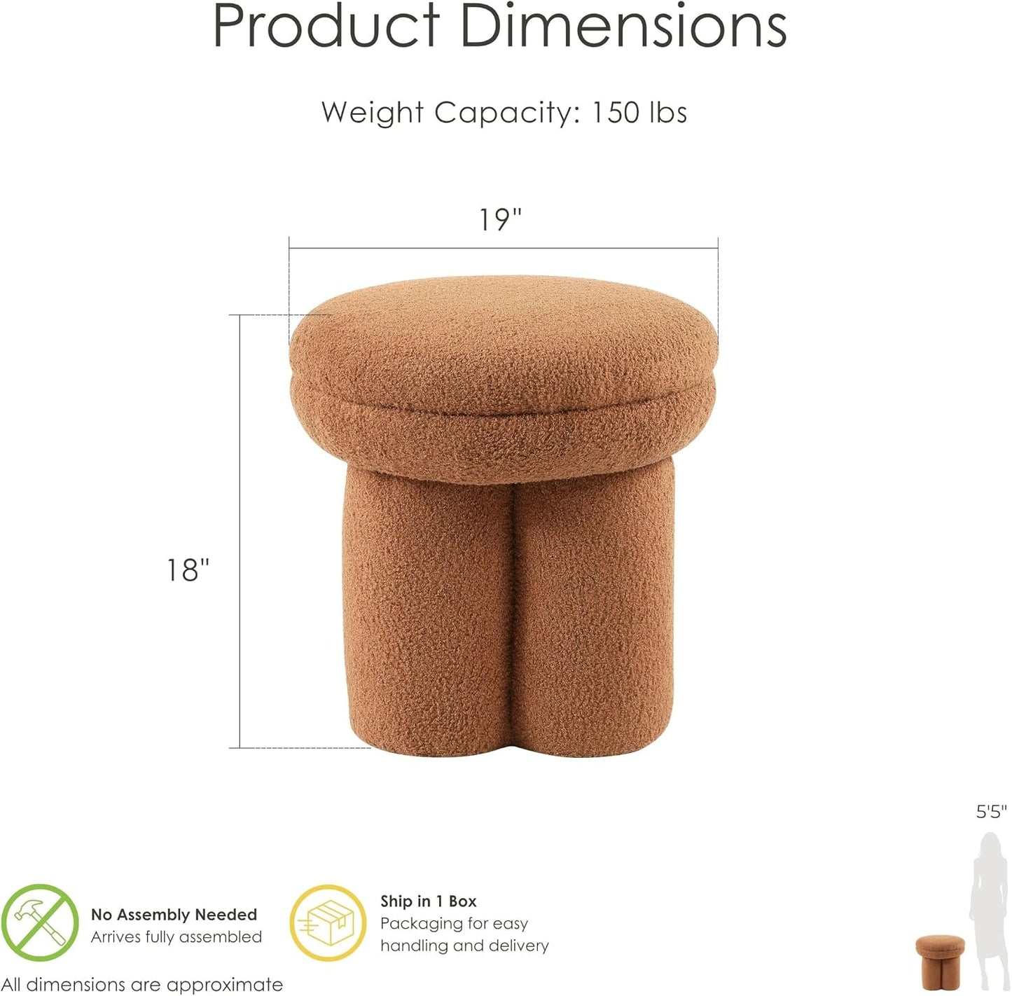 Modern Mushroom Accent Chair with Plush Upholstery