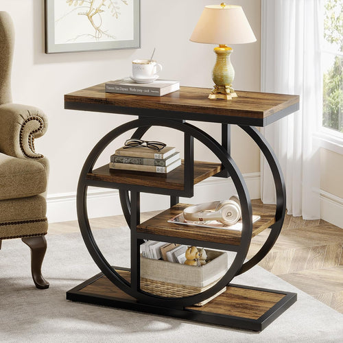 Modern Geometric Display Shelf with Open Storage