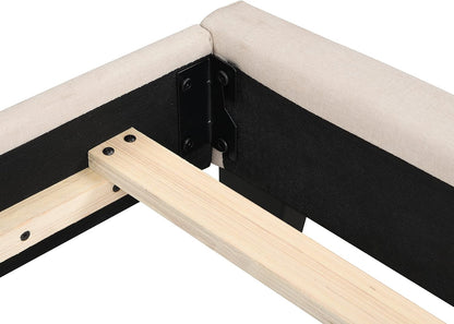 Cozy Upholstered Platform Bed with Soft Headboard