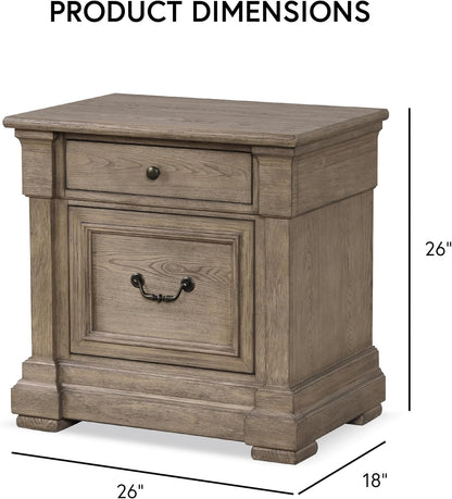 Modern Nightstand with Storage Drawers