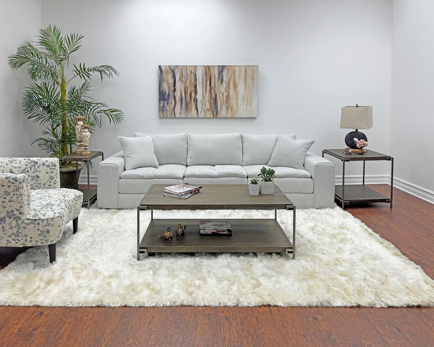 Modern 3-Piece Living Room Table Set with Storage Shelf