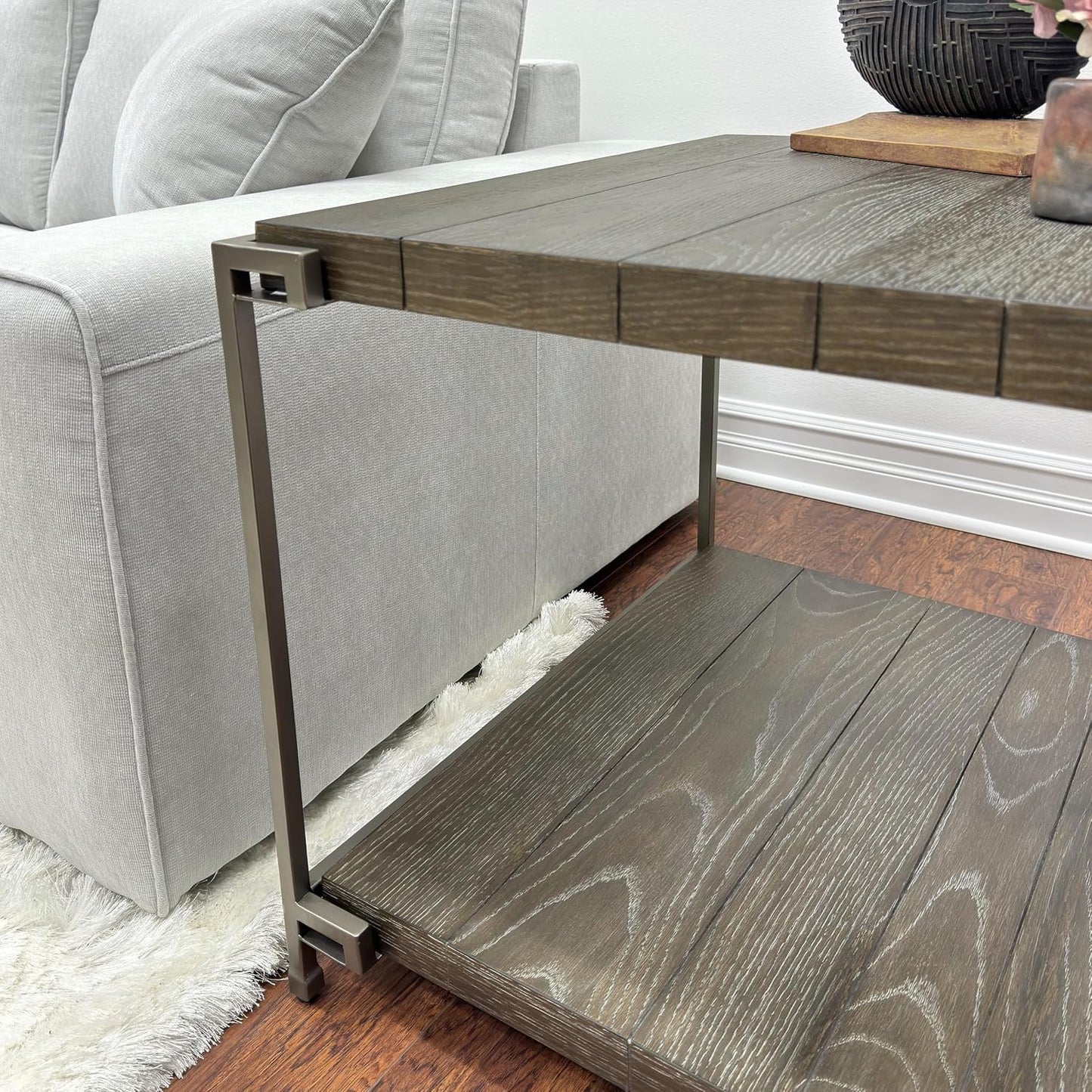 Modern 3-Piece Living Room Table Set with Storage Shelf