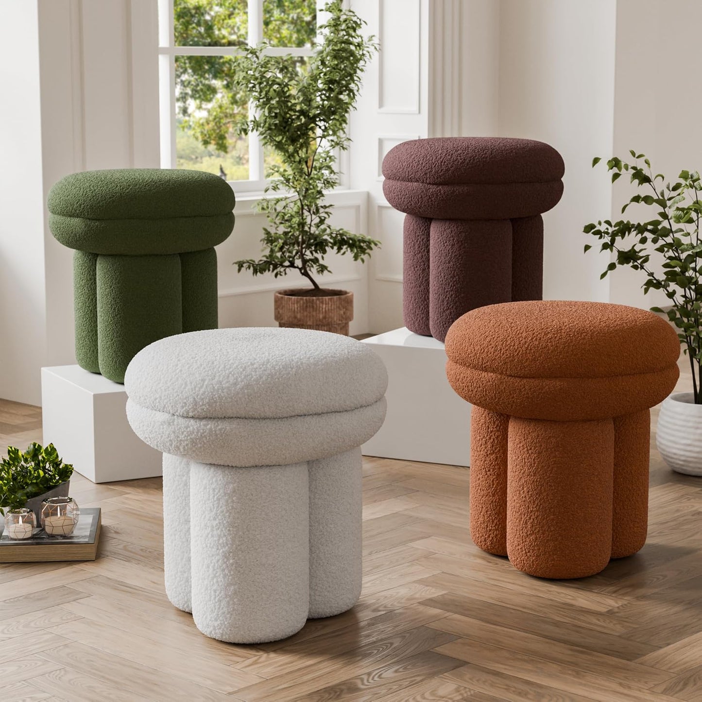 Modern Mushroom Accent Chair with Plush Upholstery