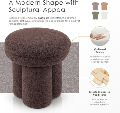 Modern Mushroom Accent Chair with Plush Upholstery