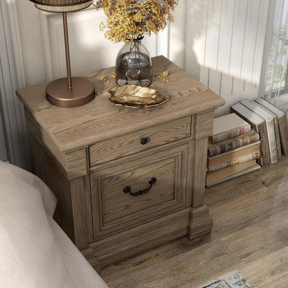 Modern Nightstand with Storage Drawers