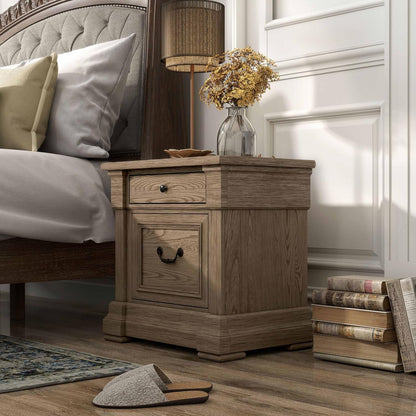 Modern Nightstand with Storage Drawers